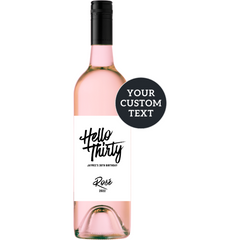 Custom Wine Label | Hello Birthday | Qty 12 | 10x15cm B&W Labels